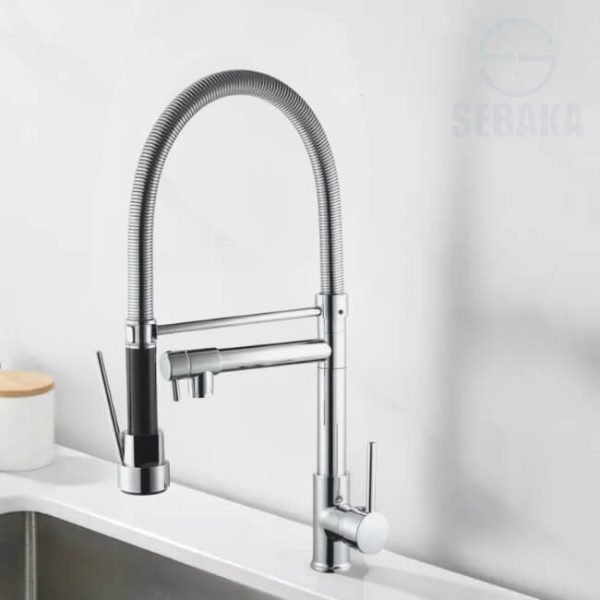 خلاط المطبخ الشيف سوبر 2*1 متحرك لون فضي Chef Super Kitchen Mixer 2x1 Chrome
