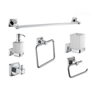 طقم إكسسوار الحمام ايت ستاندرد 6 قطع لون فضي Eight Standard Chrome