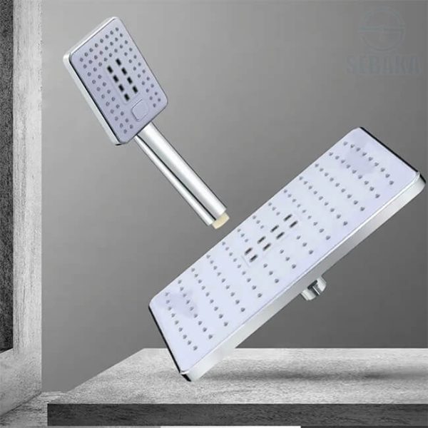 عامود مسطرة الدش عاكس 2x1 بالرأس المستطيل الكبير Aakes Shower