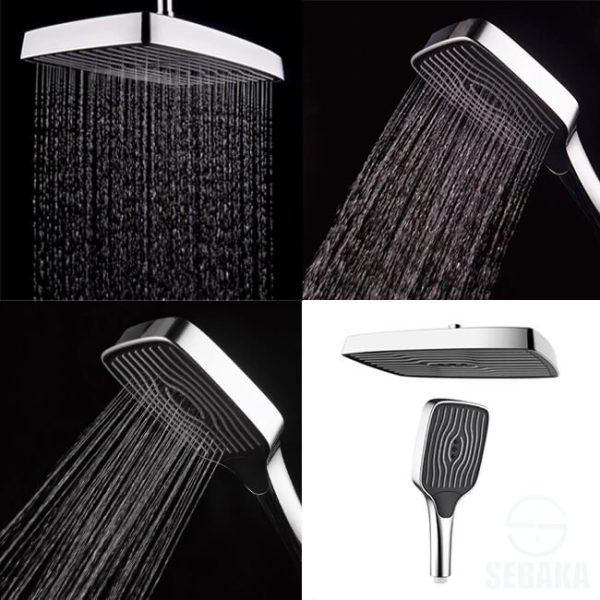 عامود مسطرة الدش ميز 2x1 بالرأس المستطيل الكبير Maze Shower