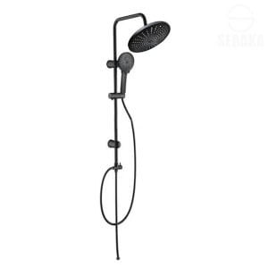عامود مسطرة الدش MD Black الإقتصادية 2x1 بالرأس المدور الاسود MD Shower