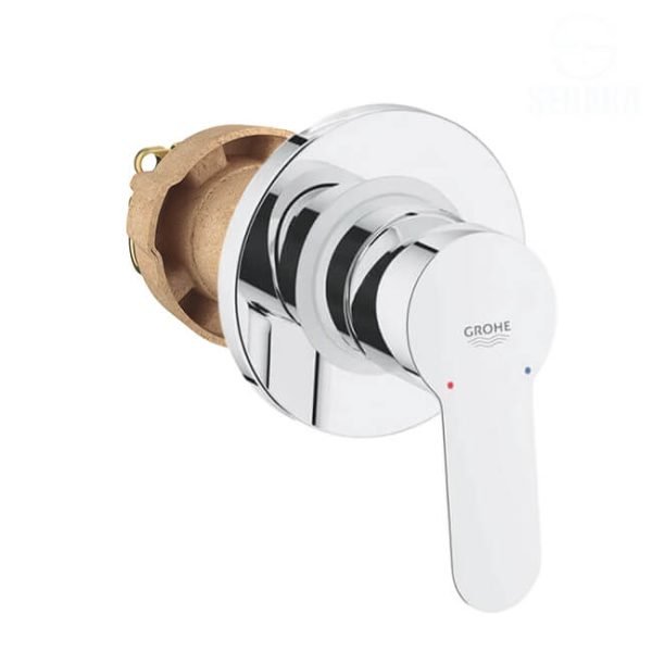 خلاط الدش/البانيو الدفن باو ايدج مخرج واحد بالوش و الجسم من جروهي 29040000 GROHE BAUEDGE