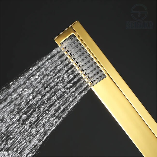 سماعة الدش ألفا جولد من النحاس باللون الذهبي مع الحامل و الخرطوم الحراري ALFA Gold سماعة الدش ألفا جولد من النحاس باللون الذهبي مع الحامل و الخرطوم الحراري ALFA Gold