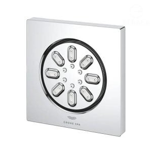 شاور جيت سبارين مربع لون فضي بشكلين لرش المياه وش بالجسم الدفن جروهي 26802000 GROHE SpaRain