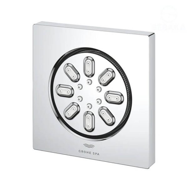 شاور جيت سبارين مربع لون فضي بشكلين لرش المياه وش بالجسم الدفن جروهي 26802000 GROHE SpaRain