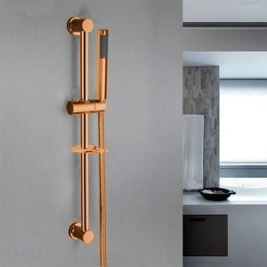 عامود مسطرة الدش كروما 1*1 بالهد الاستانلس لون روزجولد Chroma Shower Set