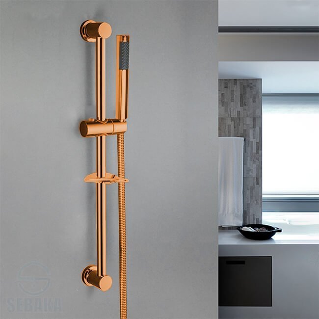 عامود مسطرة الدش كروما 1*1 بالهد الاستانلس لون روزجولد Chroma Shower Set عامود مسطرة الدش كروما 1*1 بالهد الاستانلس لون روزجولد Chroma Shower Set