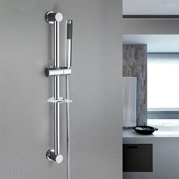 عامود مسطرة الدش كروما 1*1 لون فضي بالهد الاستانلس لون فضي Chroma Shower Set