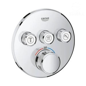 وش خلاط الدش/البانيو الدفن 3 مخرج سمارت كنترول جروثيرم المدور من جروهي Grohtherm SmartControl 29121000 GROHE