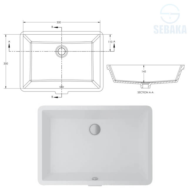 حوض حمام سيريوس 50 × 35 سم تحت الرخامة أو سطح أفقي 033850XX00 Sirius من ساني بيور (طلب مسبق) حوض حمام سيريوس 50 × 35 سم تحت الرخامة أو سطح أفقي 033850XX00 Sirius من ساني بيور