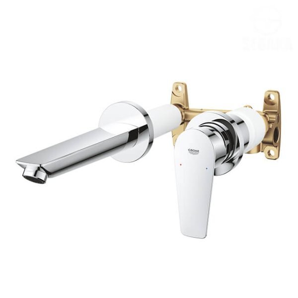 خلاط حوض الحمام الدفن باو ايدج باللون الفضي من جروهي بالوش و الجسم 20474001 GROHE BauEdge