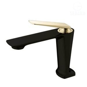 خلاط حوض فاشون اسود في ذهبي ارتفاع 15 سم Fashion Black & Gold