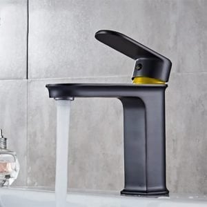 خلاط حوض ديزاين اسود في ذهبي ارتفاع 15 سم Design Black & Gold