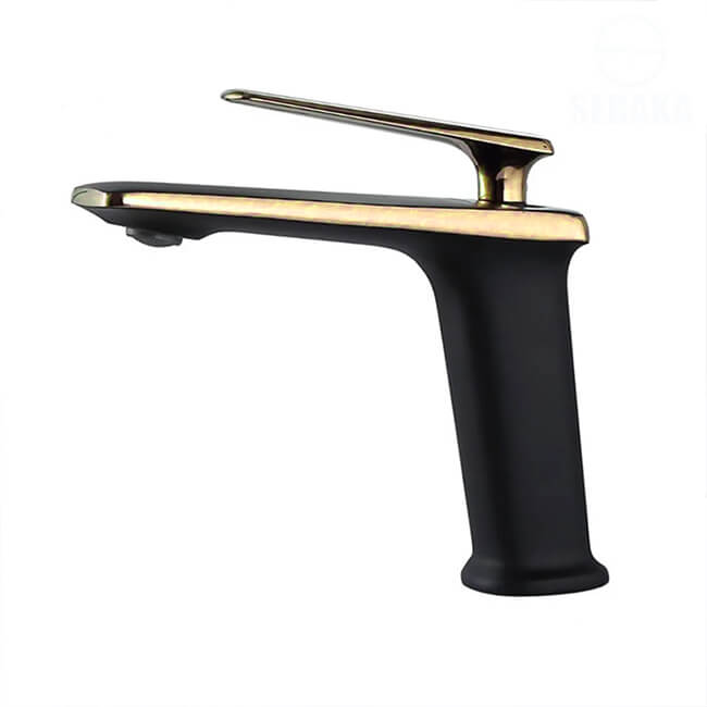 خلاط حوض سينيتري اسود في ذهبي ارتفاع 15 سم Sanitary Black & Gold خلاط حوض سينيتري اسود في ذهبي ارتفاع 15 سم Sanitary Black & Gold