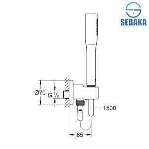 مجموعة سماعة الدش يوفوريا كوزموبوليتان بمخرج الدفن حامل السماعة من جروهي 26404000 GROHE EUPHORIA Cosmopolitan STICK