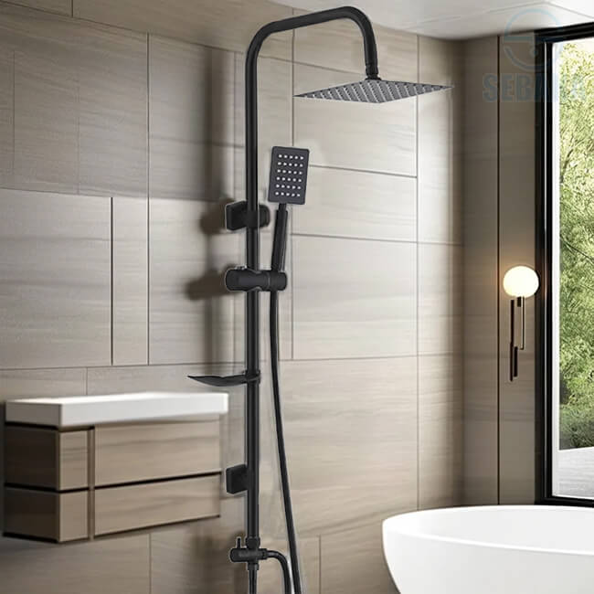 عامود مسطرة الدش الاستانلس الاسود 2*1 Black Shower عامود مسطرة الدش الاستانلس الاسود 2*1 Black Shower