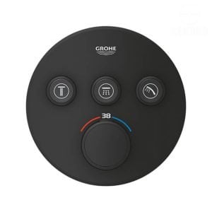 وش خلاط الدش/البانيو الدفن سمارت كنترول جروثيرم 3 مخرج المدور الاسود من جروهي Grohtherm SmartControl 29508KF0 GROHE