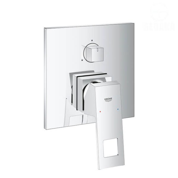 وش خلاط الدش/البانيو الدفن يوروكيوب 3 مخرج المربع من جروهي 24094000 GROHE EuroCube