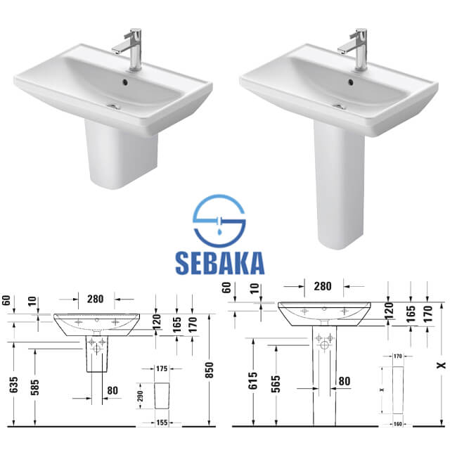 حوض الحمام دي نيو 60-226665 مقاس 65/60 سم من ديورافيت D-Neo Duravit حوض الحمام دي نيو 45-226665 مقاس 65/45 سم من ديورافيت D-Neo Duravit