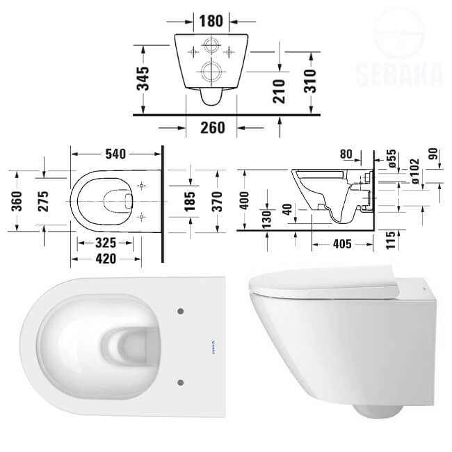 قاعدة مرحاض معلقة دي نيو 257749 لون أبيض من ديورافيت D-Neo Duravit (طلب مسبق) قاعدة مرحاض معلقة دي نيو 257749 لون أبيض من ديورافيت D-Neo Duravit