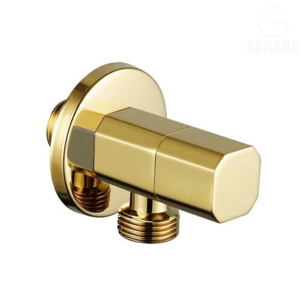 محبس زاوية ذهبي هانز مربع بأطراف منحنية قلب نص لفة بالوش Hanz Gold Angel Valve
