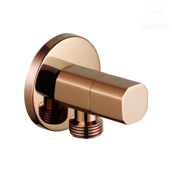 محبس زاوية روزجولد هانز مربع بأطراف منحنية قلب نص لفة بالوش Hanz RoseGold Angel Valve