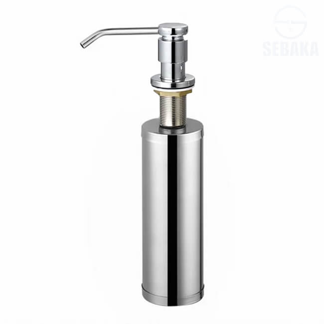 خزان الصابون لحوض المطبخ الاستانلس بالكامل ضاغط صابون يثبت في فتحة الحوض أو الرخام Soap Dispenser خزان الصابون لحوض المطبخ الاستانلس بالكامل ضاغط صابون يثبت في فتحة الحوض أو الرخام Soap Dispenser