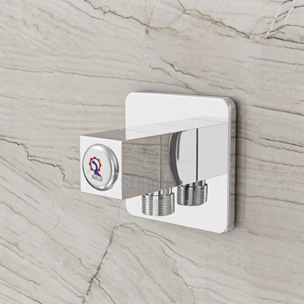 محبس زاوية جولد مربع فضي بالوش Gold Chrome Angel Valve