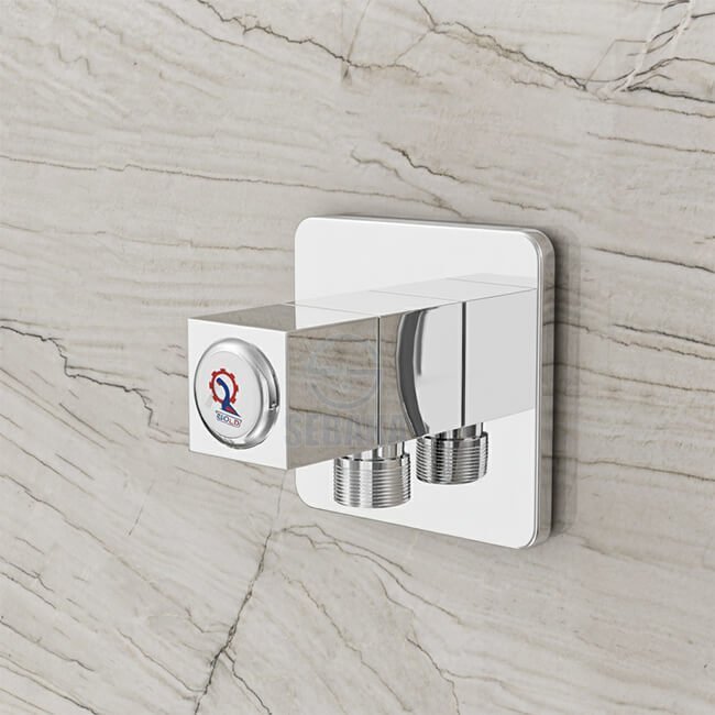 محبس زاوية جولد مربع فضي بالوش Gold Chrome Angel Valve محبس زاوية جولد مربع فضي بالوش Gold Chrome Angel Valve