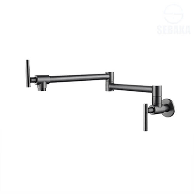 حنفية حائط مفصلية للبوتاجاز أو حوض المطبخ بارد فقط لون رمادي غامق Pot Filler Metal Black حنفية حائط مفصلية للبوتاجاز أو حوض المطبخ بارد فقط لون رمادي غامق Pot Filler Metal Black