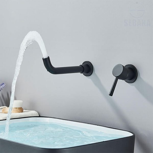 خلاط حوض دفن اسود Sanitary مدور بالجسم و الوش كود 50469 هاندميكسر