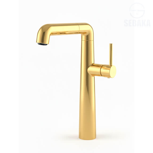 خلاط حوض بايب لون ذهبي هاندميكسر بالرأس المتحرك Pipe Gold خلاط حوض بايب لون ذهبي هاندميكسر بالرأس المتحرك Pipe Gold