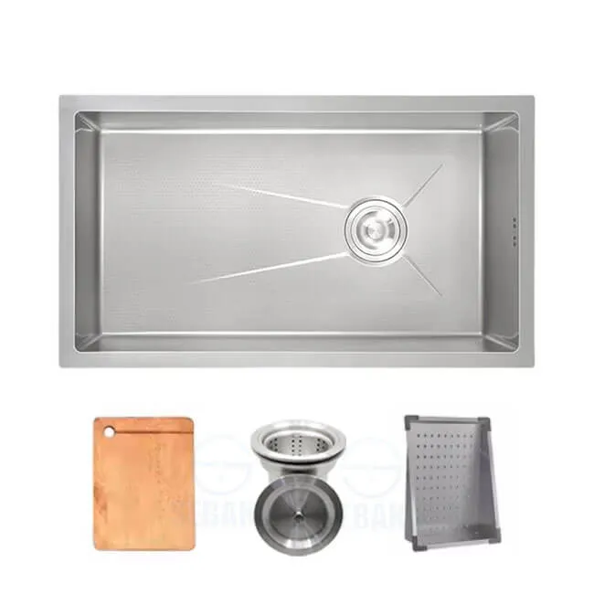 حوض مطبخ هاندميد 60 × 45 سم فلات تحت الرخام استانلس 304 سمك 3 مم لون فضي HandMade Kitchen Sink حوض مطبخ هاندميد 60 × 45 سم فلات تحت الرخام استانلس 304 سمك 3 مم لون فضي HandMade Kitchen Sink