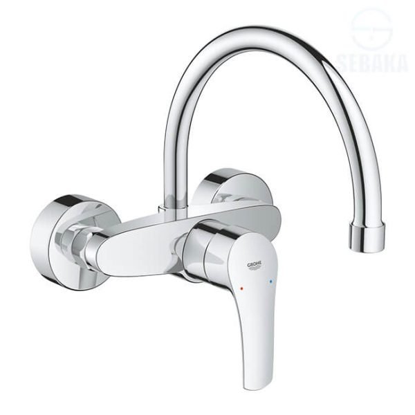 خلاط مطبخ حائطي جروهي يوروسمارت 32482003 بقنطرة متحركة GROHE EUROSMART