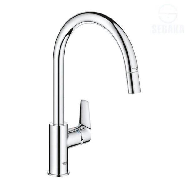 خلاط مطبخ شداد جروهي باو ايدج 30536000 بالرأس القابلة للسحب والإفلات GROHE BAUEDGE