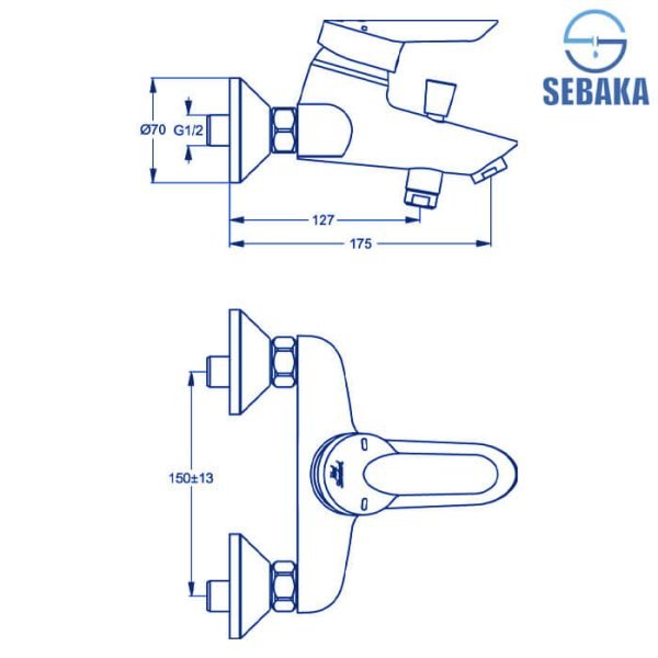 خلاط دش/بانيو سيرابلس B0553AA من ايديال ستاندرد CERAPLUS IdealStandard