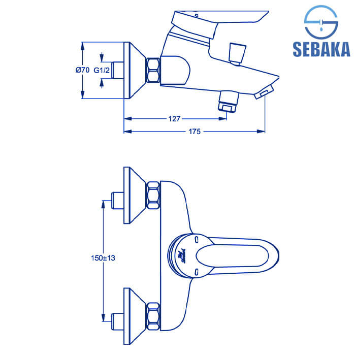 خلاط دش/بانيو سيرابلس B0553AA من ايديال ستاندرد CERAPLUS IdealStandard خلاط دش/بانيو سيرابلس B0553AA من ايديال ستاندرد CERAPLUS IdealStandard