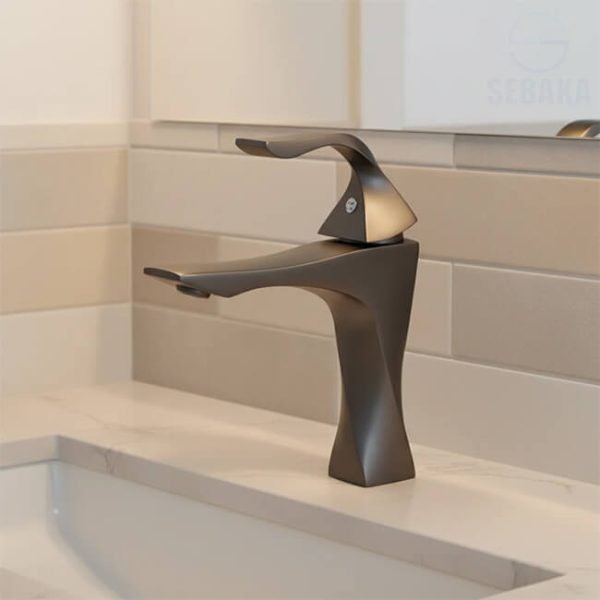 خلاط حوض تويست اسود ارتفاع 21سم Twist Waterfall