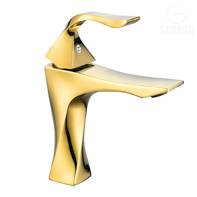 خلاط حوض تويست ذهبي ارتفاع 21سم Twist Waterfall خلاط حوض تويست ذهبي ارتفاع 21سم Twist Waterfall