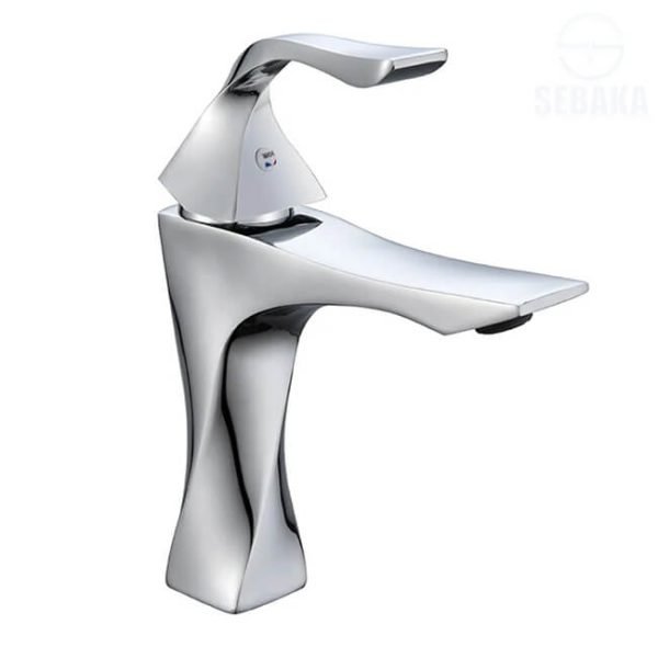 خلاط حوض تويست فضي ارتفاع 21سم Twist Waterfall