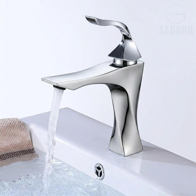 خلاط حوض تويست فضي ارتفاع 21سم Twist Waterfall خلاط حوض تويست فضي ارتفاع 21سم Twist Waterfall