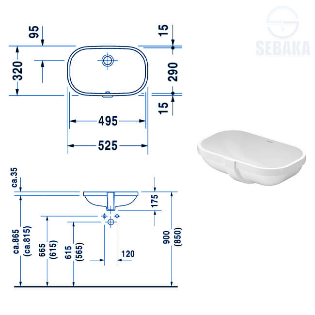 حوض دي كود 49*29 سم تحت الرخام 033849 من ديورافيت D-Code Duravit (طلب مسبق) حوض دي كود 49*29 سم تحت الرخام 033849 من ديورافيت D-Code Duravit
