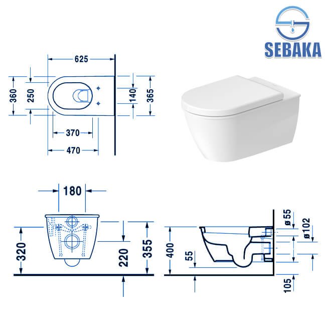 قاعدة مرحاض معلقة نيو دارلينج كود 254449 لون أبيض من ديورافيت Darling New Duravit (طلب مسبق) قاعدة مرحاض معلقة نيو دارلينج كود 254449 لون أبيض من ديورافيت Darling New Duravit