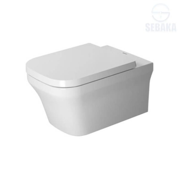 قاعدة مرحاض معلقة بي ثري كومفورت كود 256149 سوفت كلوز لون أبيض من ديورافيت P3 Comforts Duravit
