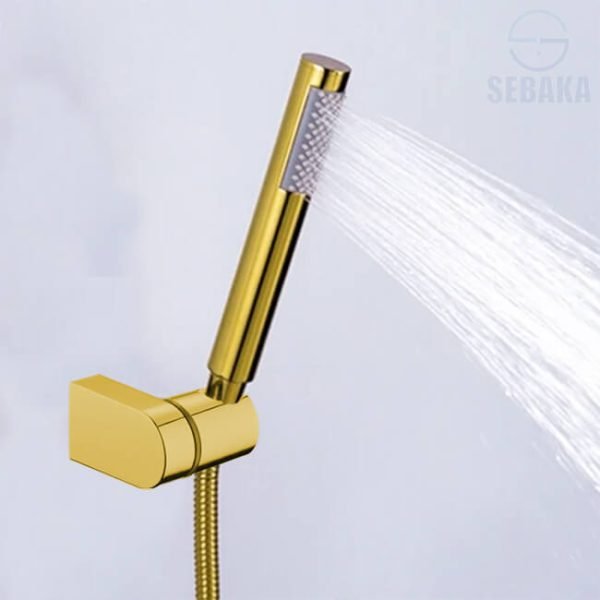 سماعة الدش سيركل جولد لون ذهبي بالحامل المتحرك و الخرطوم Circle Gold