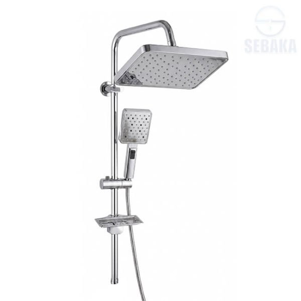 عامود مسطرة الدش ميرور 2*1 فضي لامع Mirror Shower Set