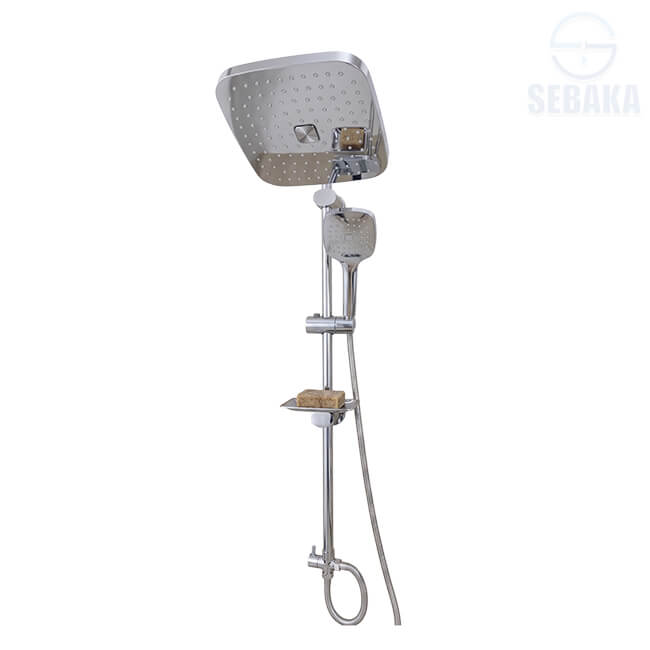 عامود مسطرة الدش كيوبي 2*1 فضي لامع Cubey Shower Set عامود مسطرة الدش كيوبي 2*1 فضي لامع Cubey Shower Set