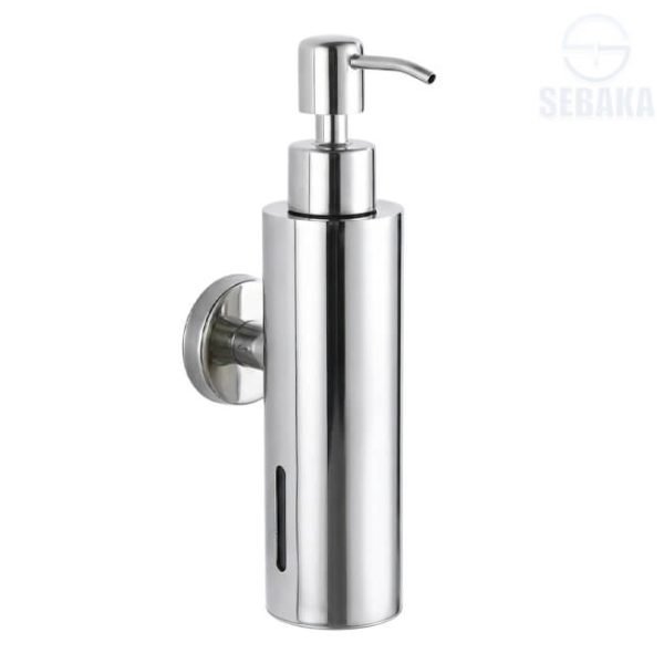 ديسبنسر خزان صابون فضي لامع سعة 500مم يثبت على الحائط Soap Dispenser