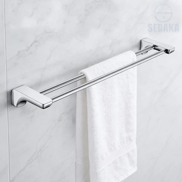 فواطة مجوز فضي 60 سم مستورد Double Towel bar