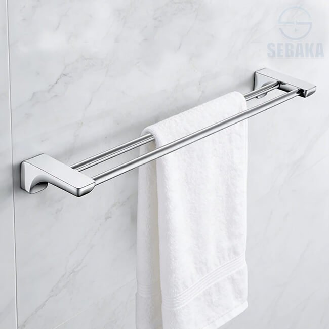 فواطة مجوز فضي 60 سم مستورد Double Towel bar فواطة مجوز فضي 60 سم مستورد Double Towel bar